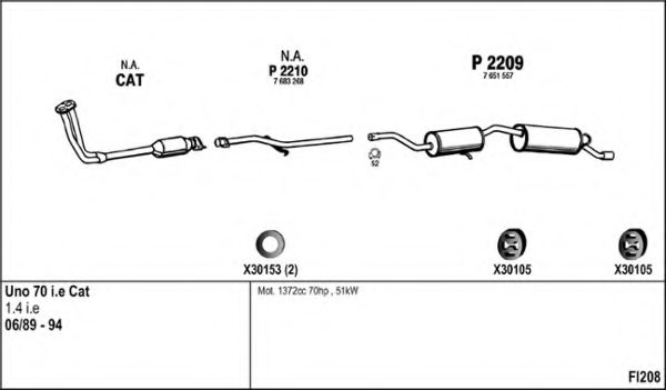 Система выпуска ОГ FENNO FI208