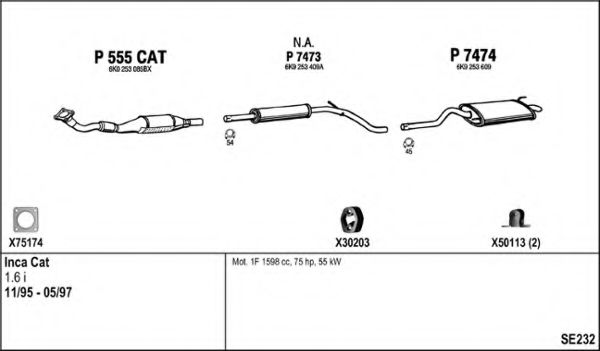 Система выпуска ОГ FENNO SE232