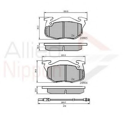 Комплект тормозных колодок, дисковый тормоз COMLINE ADB2258