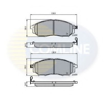 Комплект тормозных колодок, дисковый тормоз COMLINE CBP31524