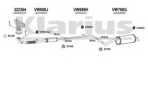 Система выпуска ОГ KLARIUS 931675U
