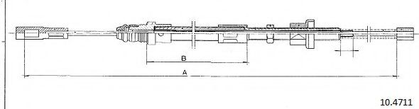 Трос, стояночная тормозная система CABOR 10.4711