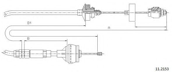 Трос, управление сцеплением CABOR 11.2153