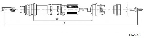 Трос, управление сцеплением CABOR 11.2281