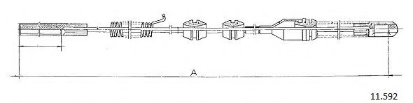 Трос, стояночная тормозная система CABOR 11.592