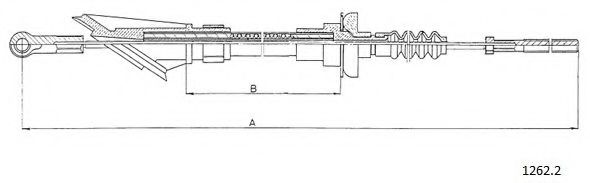 Трос, управление сцеплением CABOR 1262.2
