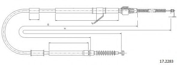 Трос, стояночная тормозная система CABOR 17.2283