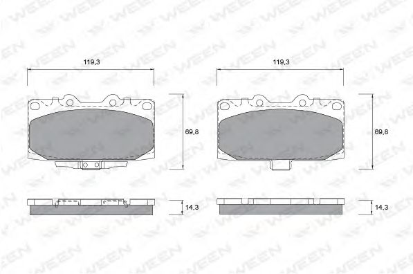 Комплект тормозных колодок, дисковый тормоз WEEN 151-2574