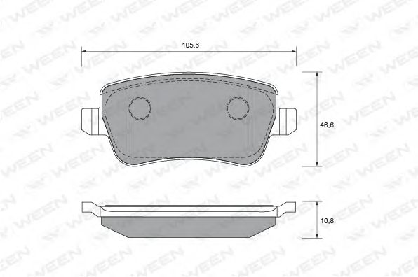 Комплект тормозных колодок, дисковый тормоз WEEN 151-2004