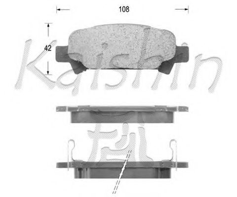 Комплект тормозных колодок, дисковый тормоз KAISHIN D7069