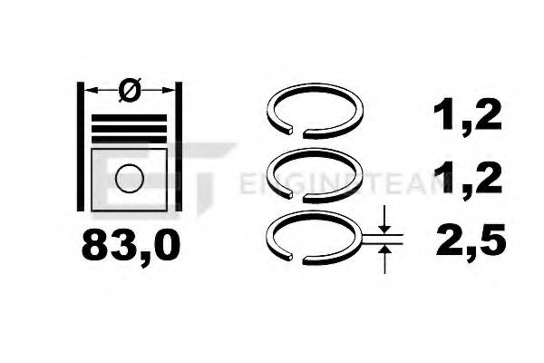 Комплект поршневых колец ET ENGINETEAM R1002200