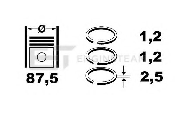 Комплект поршневых колец ET ENGINETEAM R1002600