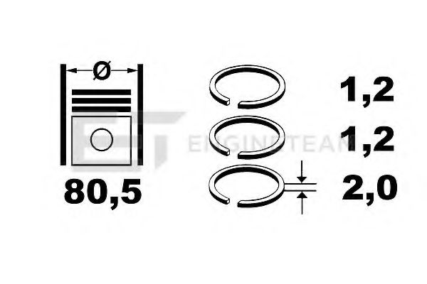 Комплект поршневых колец ET ENGINETEAM R1003300