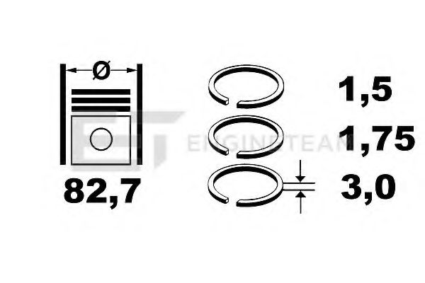 Комплект поршневых колец ET ENGINETEAM R1004200