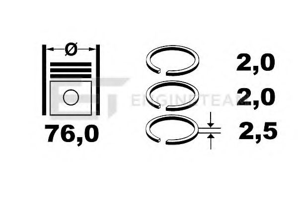 Комплект поршневых колец ET ENGINETEAM R1004400