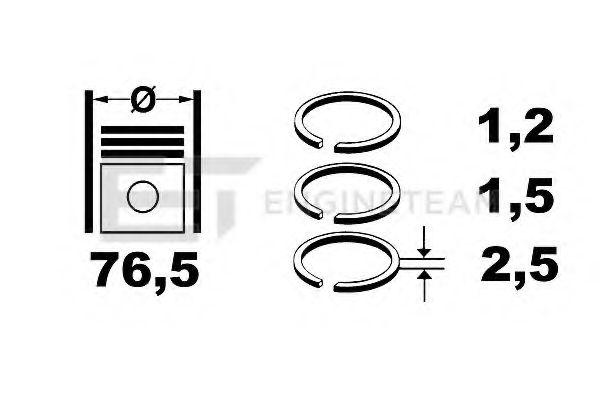 Комплект поршневых колец ET ENGINETEAM R1005400