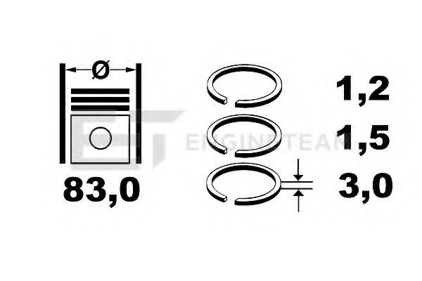 Комплект поршневых колец ET ENGINETEAM R4000300