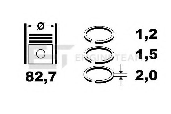 Комплект поршневых колец ET ENGINETEAM R1007600