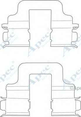 Комплектующие, тормозные колодки APEC braking KIT1118