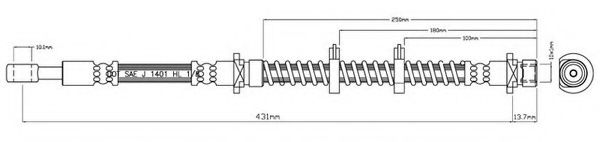 Тормозной шланг MOTAQUIP VBJ223