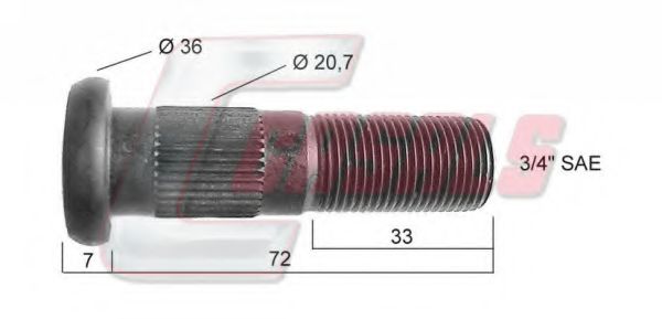 Болт крепления колеса CASALS 21458