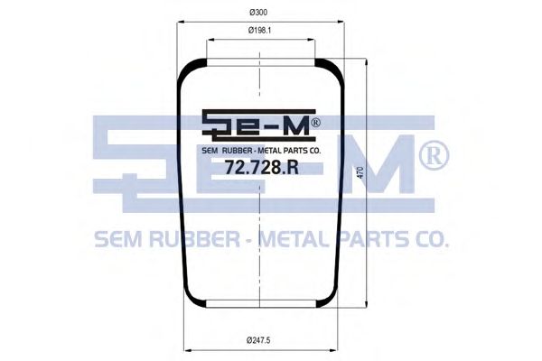 Кожух пневматической рессоры SEM LASTIK 72.728.R