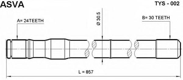 Приводной вал ASVA TYS-02