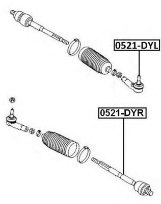 Наконечник поперечной рулевой тяги ASVA 0521-DYR