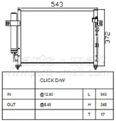 Конденсатор, кондиционер PARTS-MALL PXNCA-012