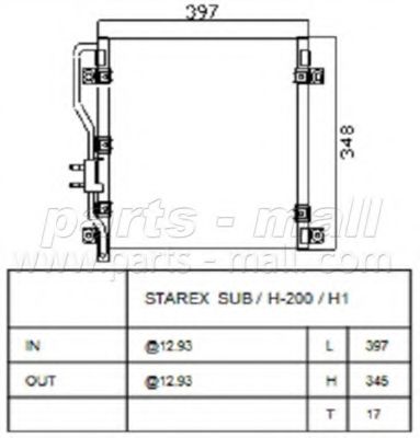Конденсатор, кондиционер PARTS-MALL PXNCA-020