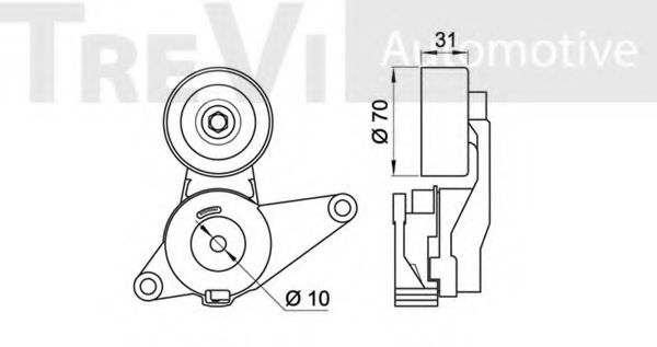 Натяжная планка, поликлиновой ремень TREVI AUTOMOTIVE TA1960