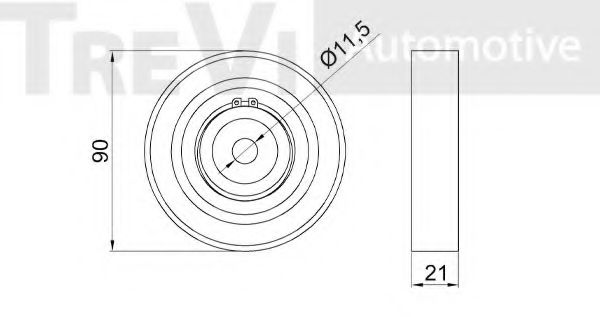 Паразитный / ведущий ролик, поликлиновой ремень TREVI AUTOMOTIVE A2027