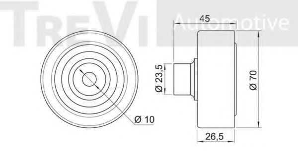 Паразитный / ведущий ролик, поликлиновой ремень TREVI AUTOMOTIVE A2028
