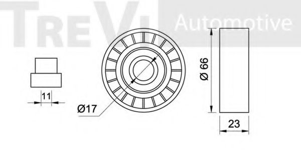 Паразитный / ведущий ролик, поликлиновой ремень TREVI AUTOMOTIVE A1125