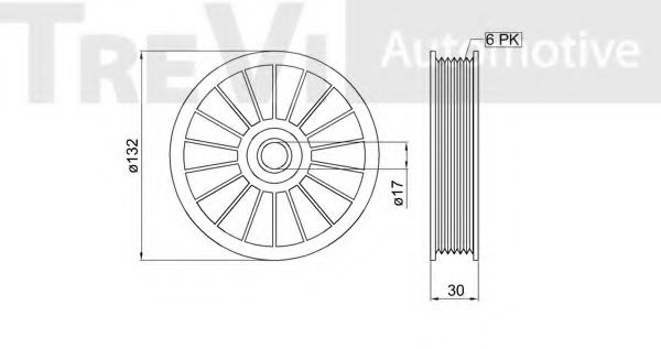 Паразитный / ведущий ролик, поликлиновой ремень TREVI AUTOMOTIVE TA2077
