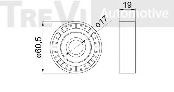 Паразитный / ведущий ролик, поликлиновой ремень TREVI AUTOMOTIVE TA2083