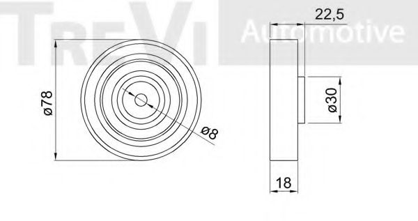 Паразитный / ведущий ролик, поликлиновой ремень TREVI AUTOMOTIVE TA1796