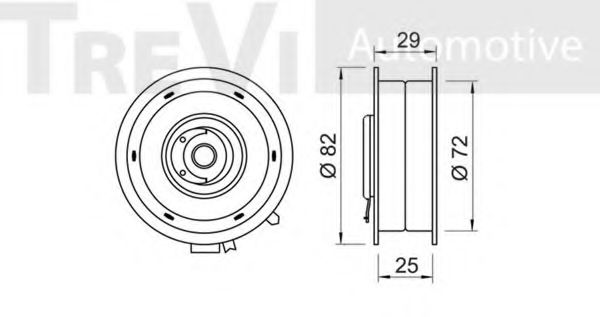 Натяжной ролик, ремень ГРМ TREVI AUTOMOTIVE T1471