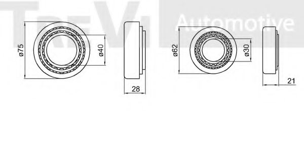 Комплект подшипника ступицы колеса TREVI AUTOMOTIVE 335023