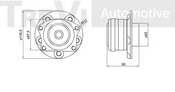Комплект подшипника ступицы колеса TREVI AUTOMOTIVE 4165122