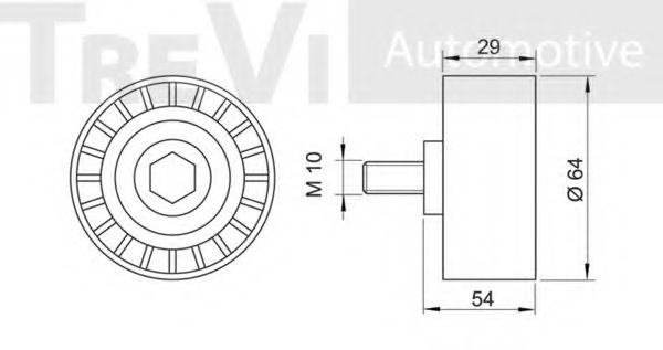 Паразитный / Ведущий ролик, зубчатый ремень TREVI AUTOMOTIVE D522
