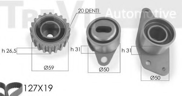 Комплект ремня ГРМ TREVI AUTOMOTIVE KD1056