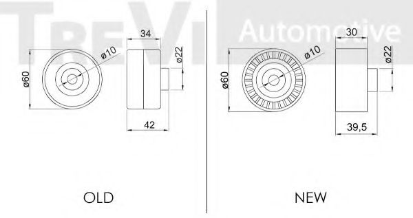 Паразитный / Ведущий ролик, зубчатый ремень TREVI AUTOMOTIVE T1092