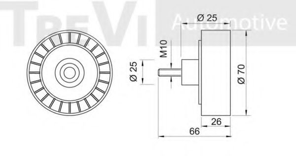 Паразитный / ведущий ролик, поликлиновой ремень TREVI AUTOMOTIVE TA1215