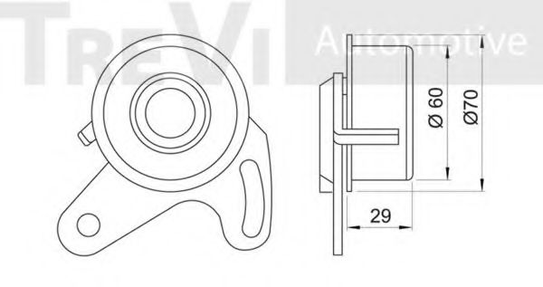 Натяжной ролик, ремень ГРМ TREVI AUTOMOTIVE T1393
