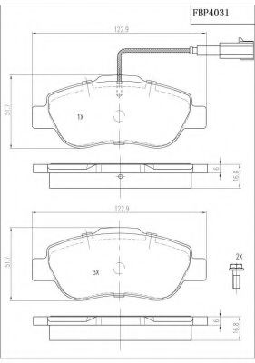 Комплект тормозных колодок, дисковый тормоз FI.BA FBP4031