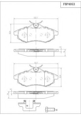 Комплект тормозных колодок, дисковый тормоз FI.BA FBP4053