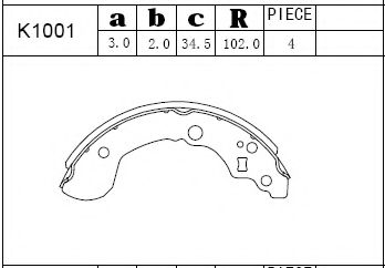 Комплект тормозных колодок ASIMCO K1001