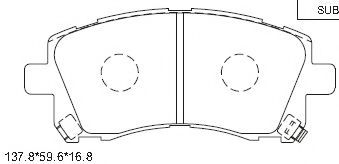 Комплект тормозных колодок, дисковый тормоз ASIMCO KD3780