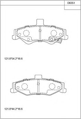 Комплект тормозных колодок, дисковый тормоз ASIMCO KD6351